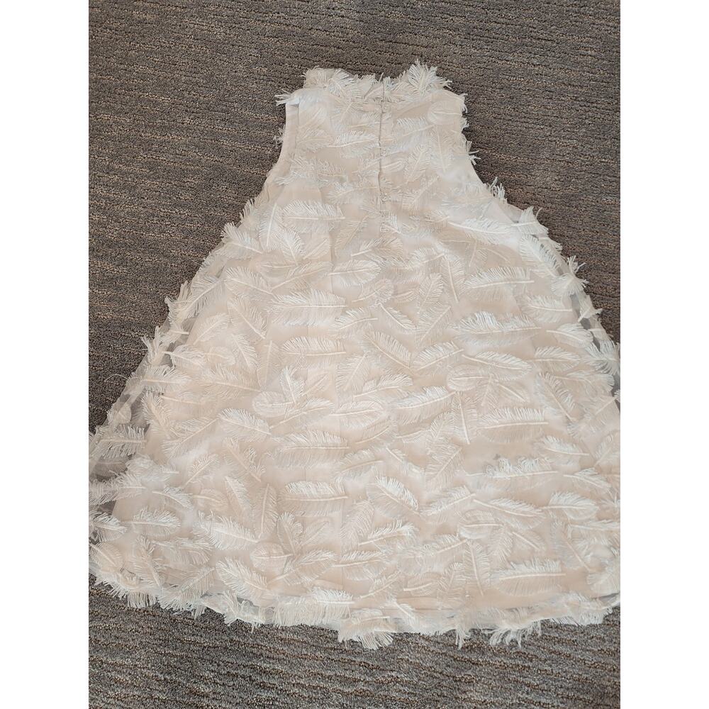 Janie and Jack Girls White Feather Dress Sz 6 - Picture 5 of 5